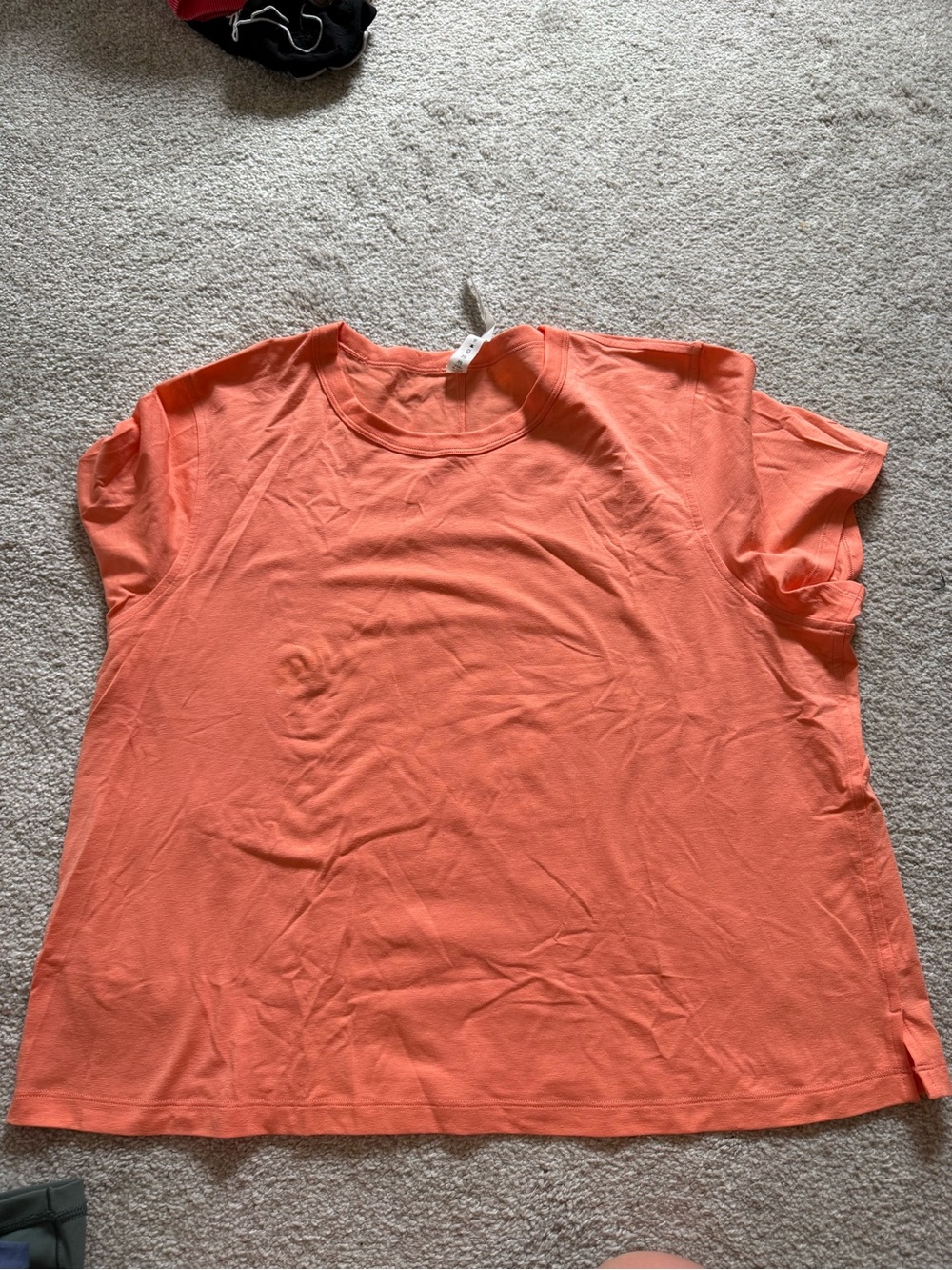 lululemon athletica Short Sleeve Crewneck Top in Coral Orange